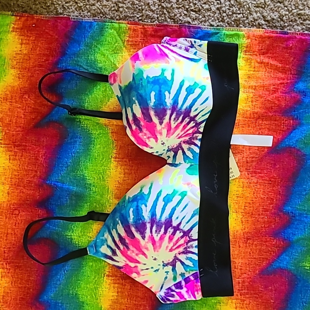 NWT Pink Tie Dye bra 34B